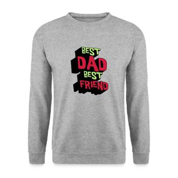 Bester Vater Bester Freund - Unisex Pullover - Weißgrau meliert - Vorne - Alina (178cm) & Michal (187cm)