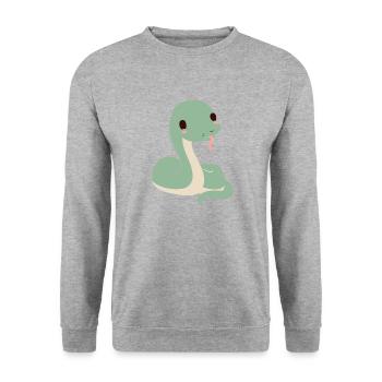Sweet snake - Unisex Sweatshirt - salt & pepper - Front - Alina (178cm) & Michal (187cm)
