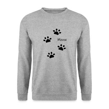 DZ0001 Miaou Pattes de Chat - Sweat-shirt Unisexe - gris chiné - Devant - Alina (178cm) & Michal (187cm)