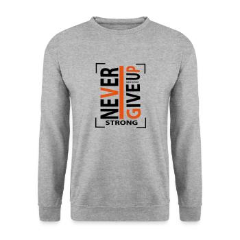 N'abandonnez jamais - Sweat-shirt Unisexe - gris chiné - Devant - Alina (178cm) & Michal (187cm)