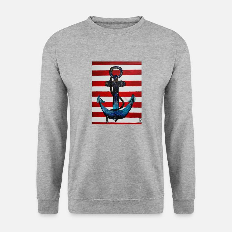 Anker - Unisex Pullover - Weißgrau meliert