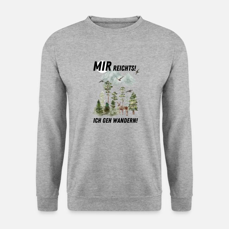 Mir reichts, ich gehe wandern! - Unisex Pullover - Weißgrau meliert