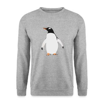 South Georgia Es Papua Penguin - Unisex Pullover - Weißgrau meliert - Vorne - Alina (178cm) & Michal (187cm)