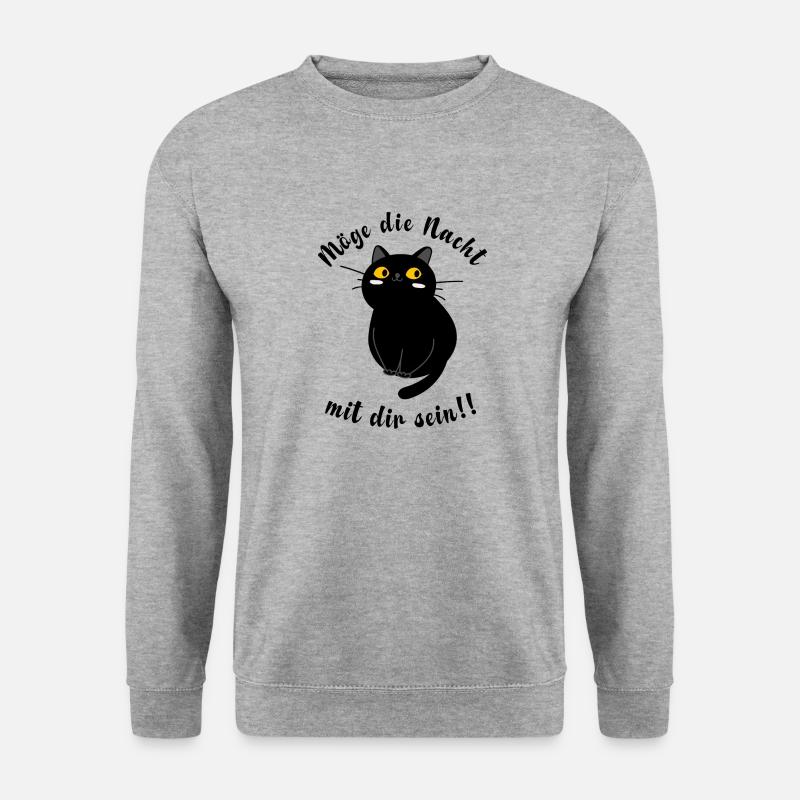 Katze, Katzen Kater Spruch witzig - Unisex Pullover - Weißgrau meliert