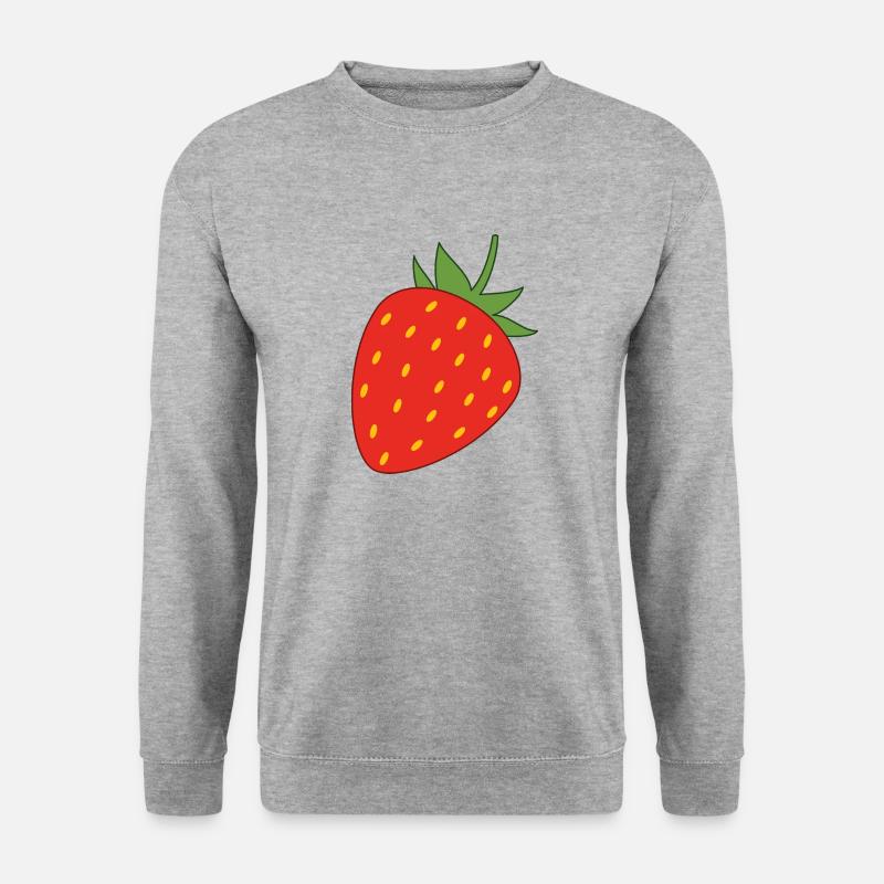Erdbeere - Unisex Pullover - Weißgrau meliert