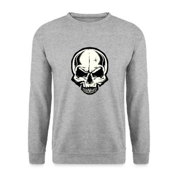 skull head of death halloween - Unisex Sweatshirt - salt & pepper - Front - Alina (178cm) & Michal (187cm)