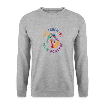 Mein Ponyhof - Unisex Pullover - Weißgrau meliert - Vorne - Alina (178cm) & Michal (187cm)