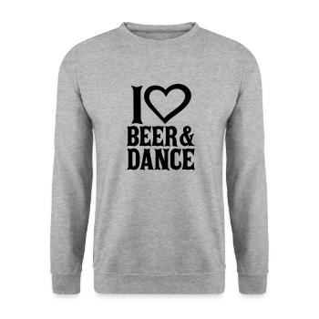 Bière et danse Amour - Sweat-shirt Unisexe - gris chiné - Devant - Alina (178cm) & Michal (187cm)