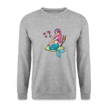 Sirène - Sweat-shirt Unisexe - gris chiné - Devant - Alina (178cm) & Michal (187cm)
