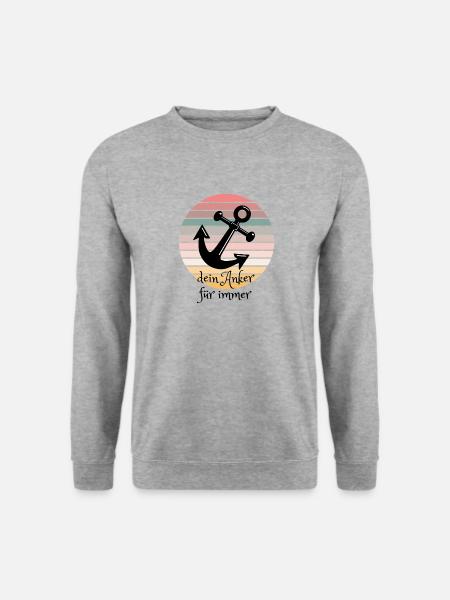 Anker - Unisex Pullover - Weißgrau meliert