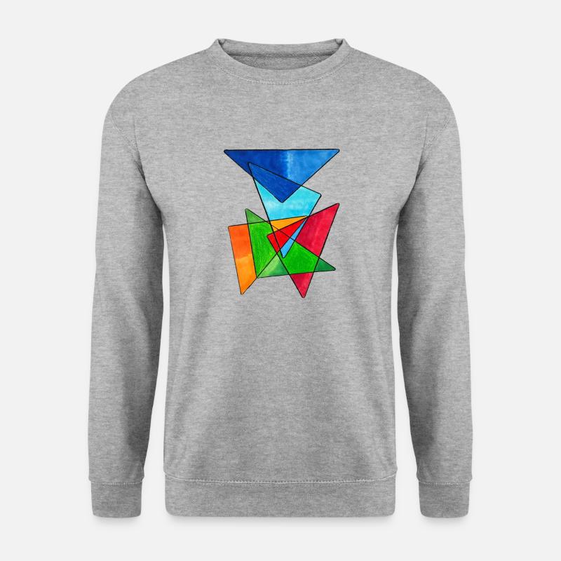 Coloured Triangles - Unisex Pullover - Weißgrau meliert