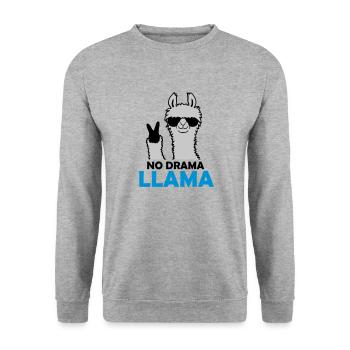 Quote No Drama Llama - Unisex Sweatshirt - salt & pepper - Front - Alina (178cm) & Michal (187cm)