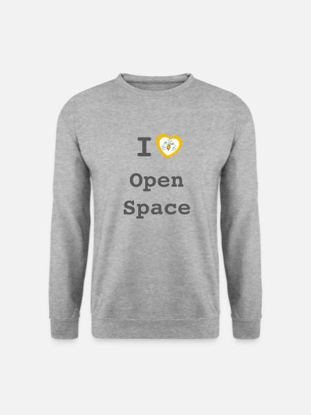 I love Open Space - Unisex Pullover - Weißgrau meliert
