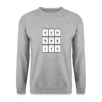 Trop réfléchir | Tableau périodique des éléments - Sweat-shirt Unisexe - gris chiné - Devant - Alina (178cm) & Michal (187cm)