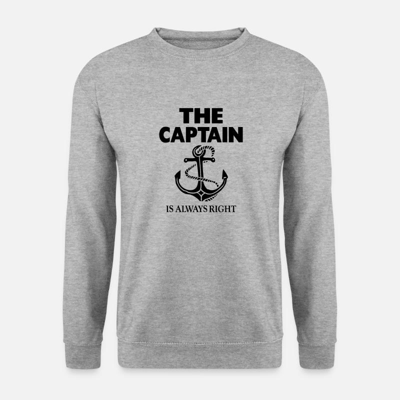 Der Kapitän hat immer Recht - Unisex Pullover - Weißgrau meliert