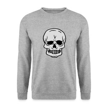 Horreur Halloween Skull Design - Sweat-shirt Unisexe - gris chiné - Devant - Alina (178cm) & Michal (187cm)