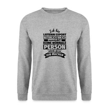 Leiterin Export Geschenke - Unisex Pullover - Weißgrau meliert - Vorne - Alina (178cm) & Michal (187cm)
