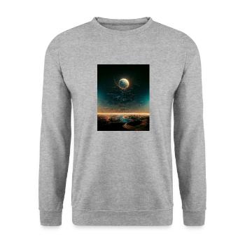 Zeit ist relativ - Unisex Pullover - Weißgrau meliert - Vorne - Alina (178cm) & Michal (187cm)