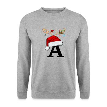 Brief an den Weihnachtshut - Unisex Pullover - Weißgrau meliert - Vorne - Alina (178cm) & Michal (187cm)