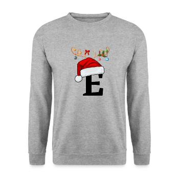 Letter E Christmas hat - Unisex Sweatshirt - salt & pepper - Front - Alina (178cm) & Michal (187cm)