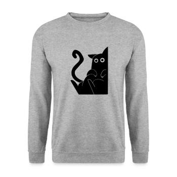 Geometry Cat 2 - Unisex Sweatshirt - salt & pepper - Front - Alina (178cm) & Michal (187cm)