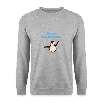 Carnival - Dancing Penguin - dance dance dance - Unisex Sweatshirt - salt & pepper - Front - Alina (178cm) & Michal (187cm)