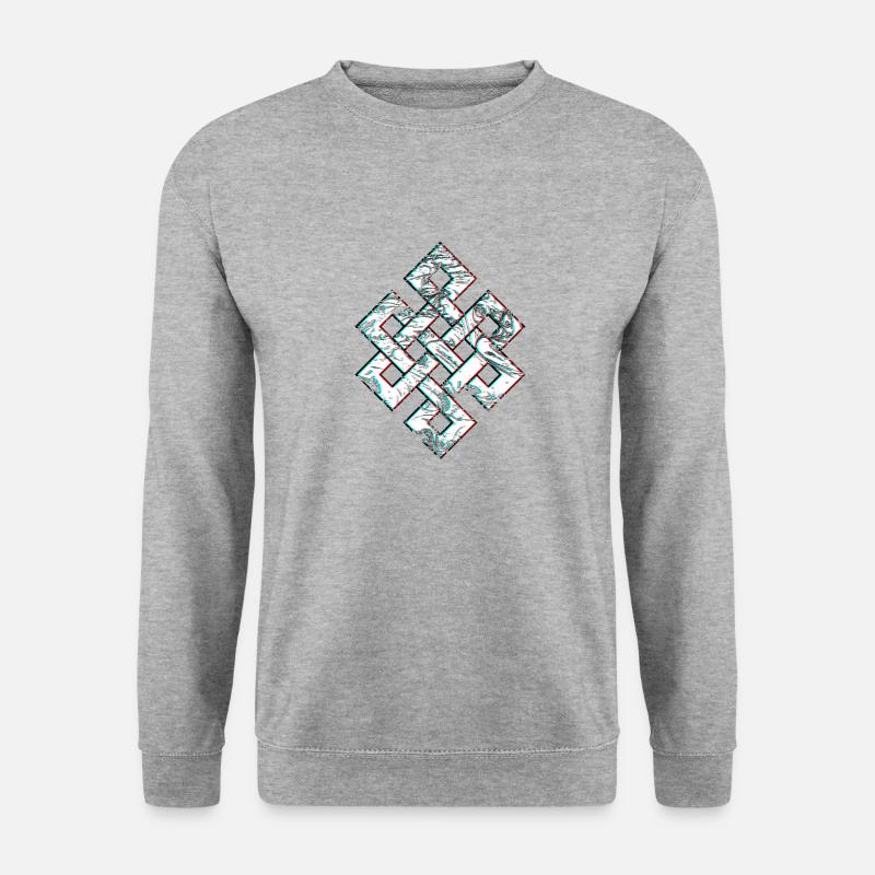 Karma Psychedelic 3D Glitch Anaglyph - Unisex Pullover - Weißgrau meliert