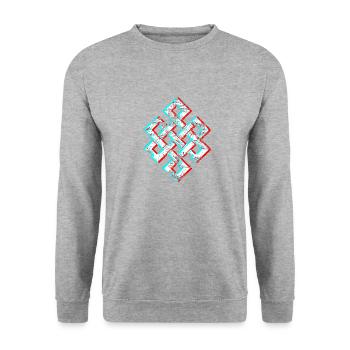 Karma Psychedelic 3D Glitch Anaglyph Fancy - Unisex Sweatshirt - salt & pepper - Front - Alina (178cm) & Michal (187cm)