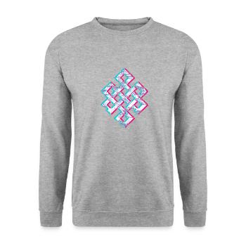Karma Psychedelic 3D Glitch Anaglyph Fancy 2.0 - Unisex Sweatshirt - salt & pepper - Front - Alina (178cm) & Michal (187cm)