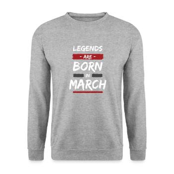 Legenden wurden Geboren - Unisex Pullover - Weißgrau meliert - Vorne - Alina (178cm) & Michal (187cm)