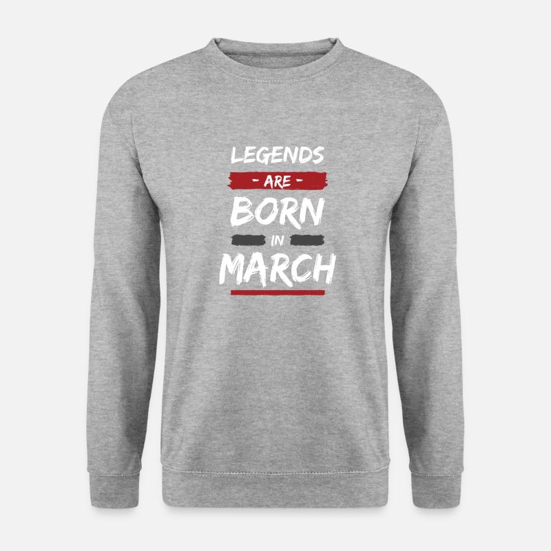 Legenden wurden Geboren - Unisex Pullover - Weißgrau meliert