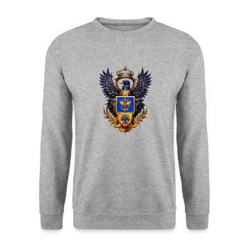Aigle avec armoiries - Sweat-shirt Unisexe - gris chiné - Devant - Alina (178cm) & Michal (187cm)