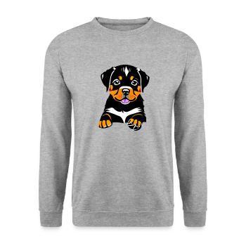 Dog puppy dog Rottweiler dogs Rottweiler puppy - Unisex Sweatshirt - salt & pepper - Front - Alina (178cm) & Michal (187cm)