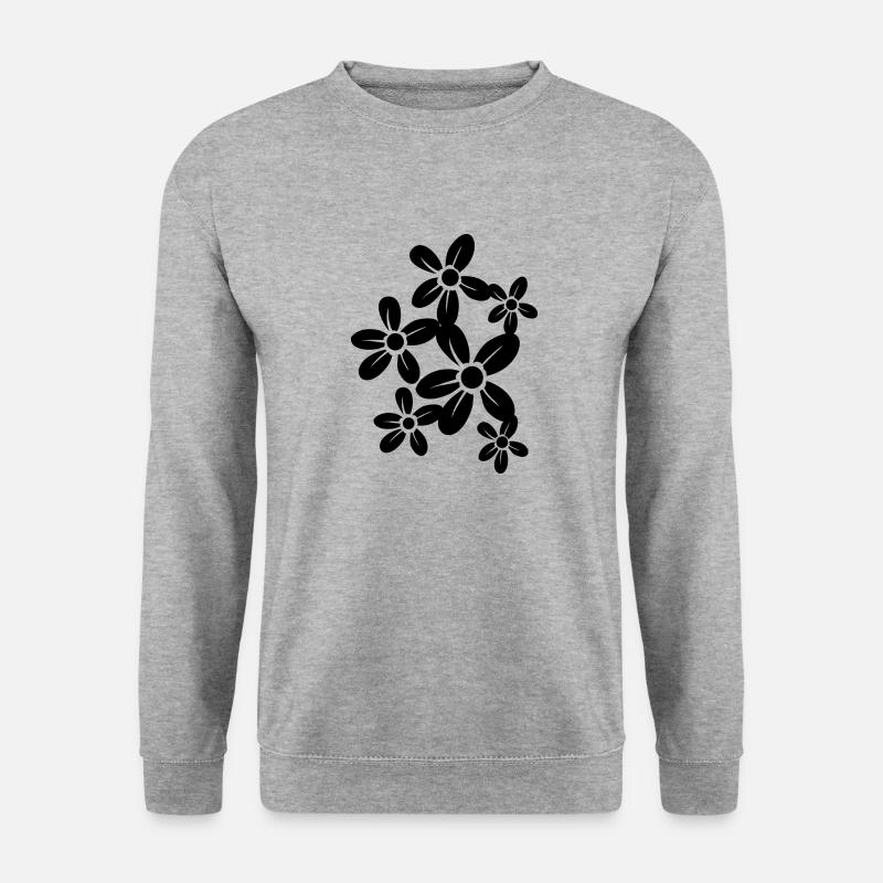 Flower Blume Pflanze - Unisex Pullover - Weißgrau meliert