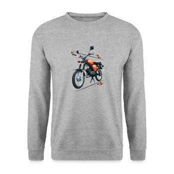 Moped - Unisex Pullover - Weißgrau meliert - Vorne - Alina (178cm) & Michal (187cm)