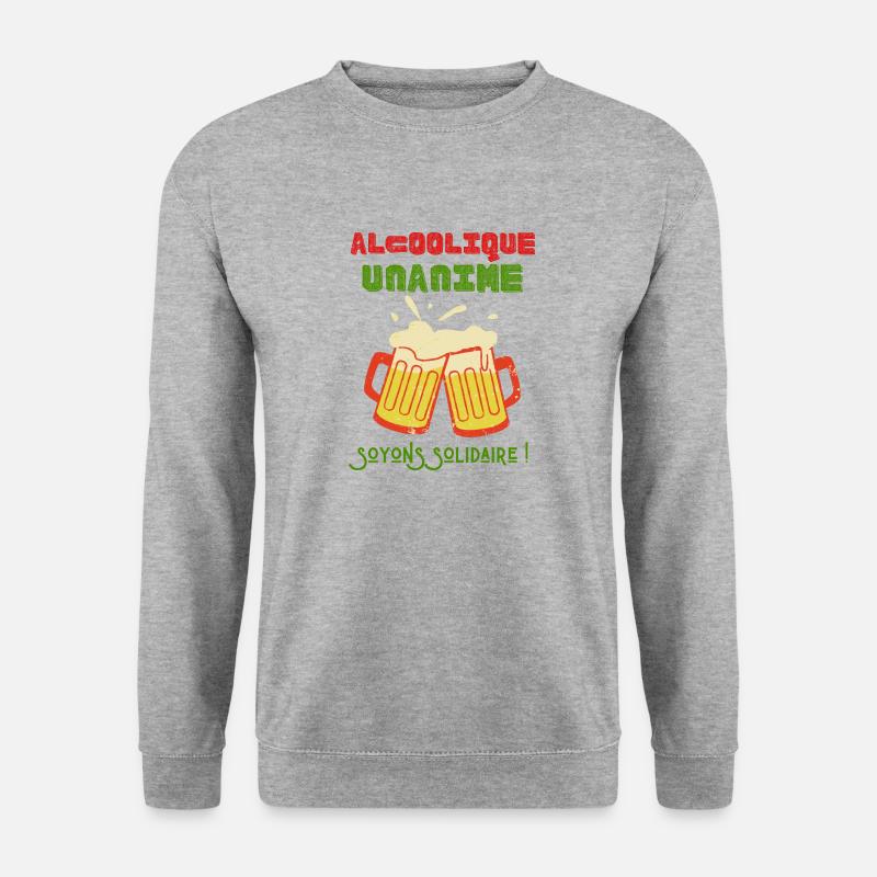 Einstimmiger Alkoholiker - Unisex Pullover - Weißgrau meliert