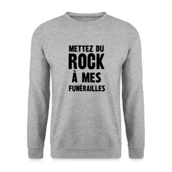 mettez du rock à mes funérailles - Sweat-shirt Unisexe - gris chiné - Devant - Alina (178cm) & Michal (187cm)