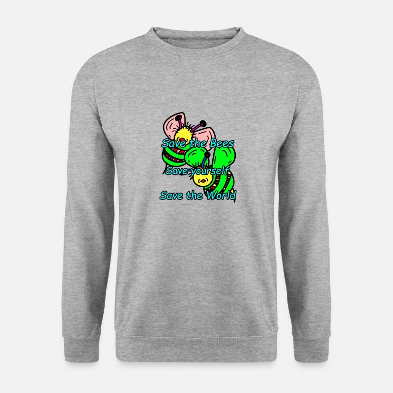 Bienen - Unisex Pullover - Weißgrau meliert