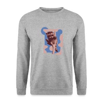 Wildtiere - Unisex Pullover - Weißgrau meliert - Vorne - Alina (178cm) & Michal (187cm)
