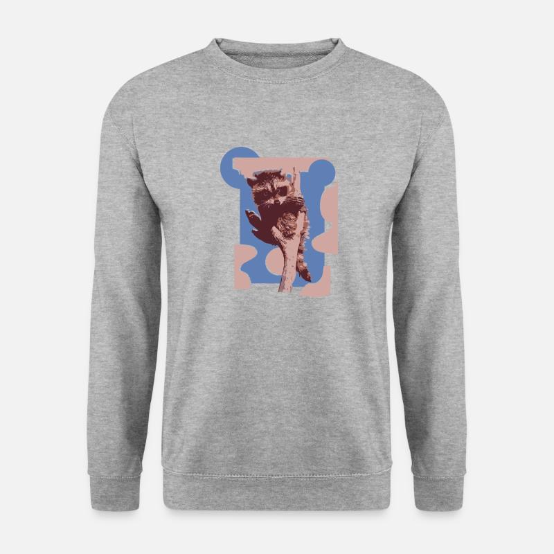 Wildtiere - Unisex Pullover - Weißgrau meliert