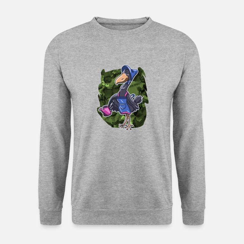 Schuhschnabel Vogel Ornithologe Wald I Geschenk - Unisex Pullover - Weißgrau meliert