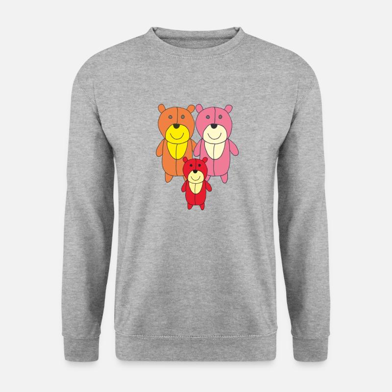 bären family - Unisex Pullover - Weißgrau meliert