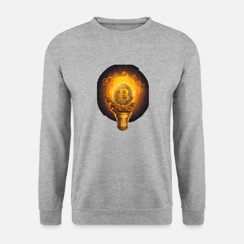 bitcoin Lampe - Unisex Pullover - Weißgrau meliert
