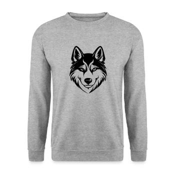 Wolf - Unisex Sweatshirt - salt & pepper - Front - Alina (178cm) & Michal (187cm)