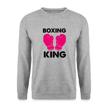 Roi de la boxe - Sweat-shirt Unisexe - gris chiné - Devant - Alina (178cm) & Michal (187cm)