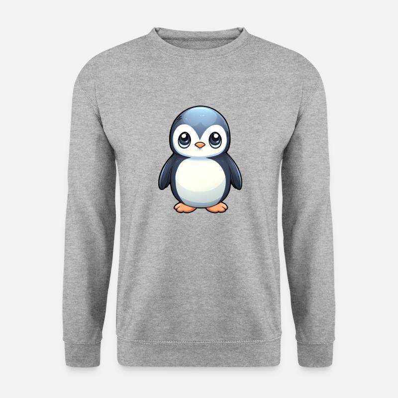 Pinguin Baby - Unisex Pullover - Weißgrau meliert