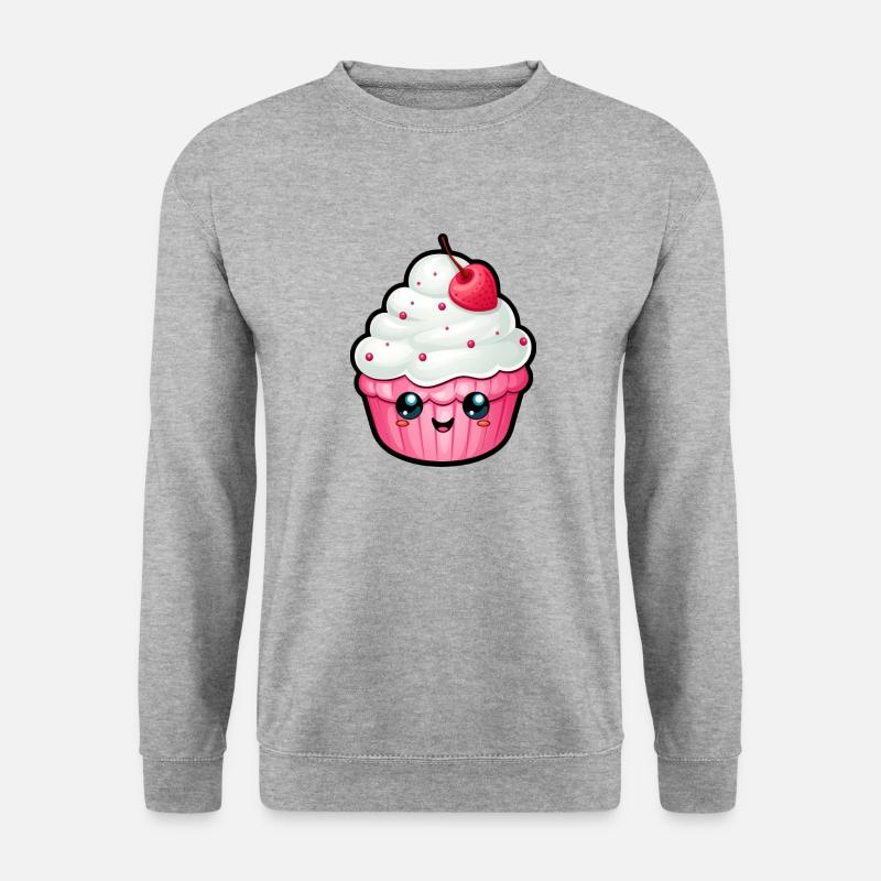 Cupcake Kawaii - Unisex Pullover - Weißgrau meliert