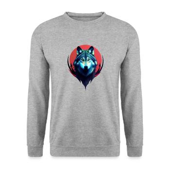 Wolf - Unisex Sweatshirt - salt & pepper - Front - Alina (178cm) & Michal (187cm)