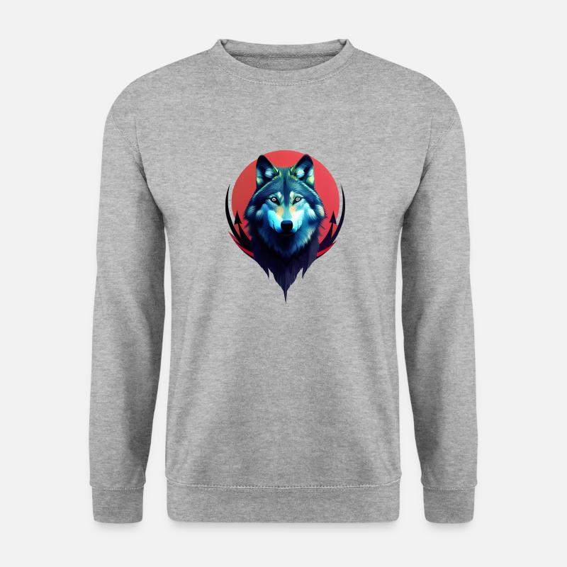 Wolf - Unisex Pullover - Weißgrau meliert