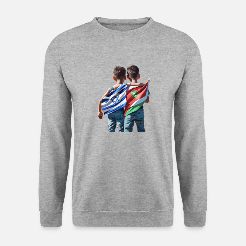 NEIN ZUM KRIEG - Unisex Pullover - Weißgrau meliert